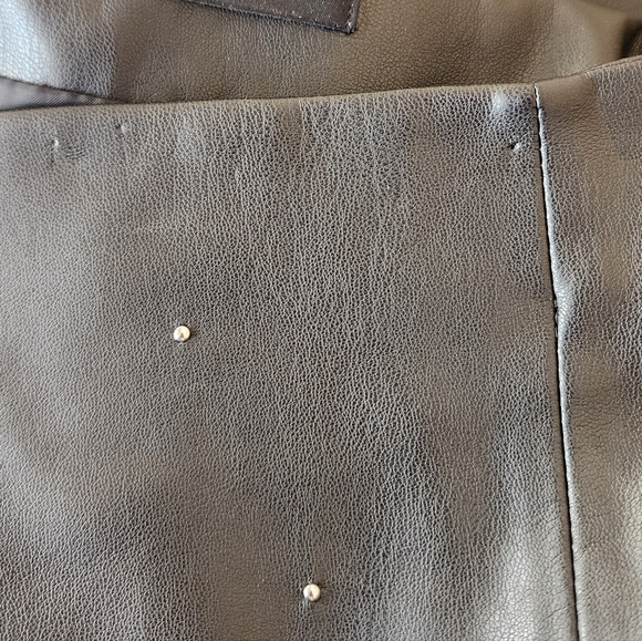 Mango Studded Black Faux Leather Straight Leg Pants Sz 10 - Picture 6 of 7